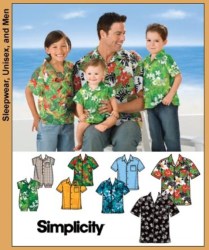 3852 MEN S-XL,BOYS S-L SS CAMP SHIRT,BABY 1-18 MO ROMPER PATTERN